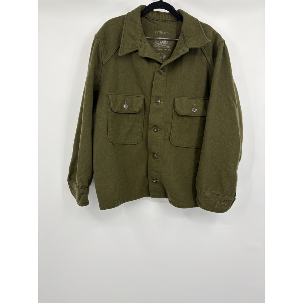 Vintage US Military Wool Field Shirt Olive Green 108 XL 1953  OG-108